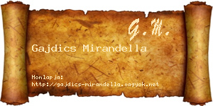 Gajdics Mirandella névjegykártya